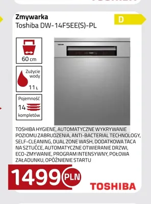 Zmywarka Toshiba DW-14F5EE(S)-PL promocja w kakto.pl