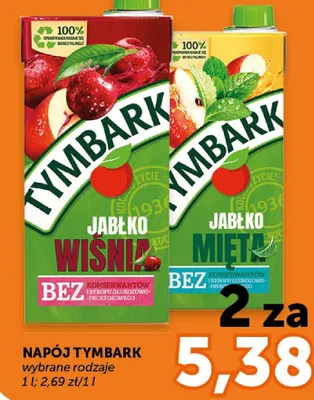 Napój Tymbark jabłko wiśnia promocja w ABC