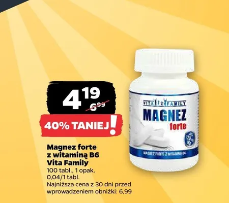 Magnez forte z witaminą B6 promocja w Netto