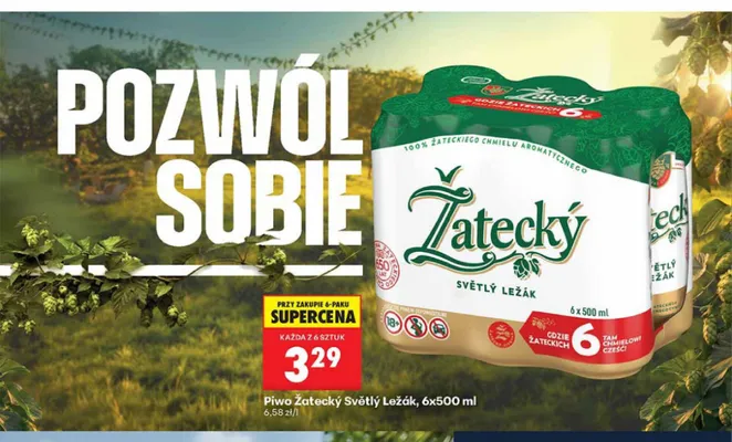 Piwo Žatecký Světlý Ležák promocja w Biedronka