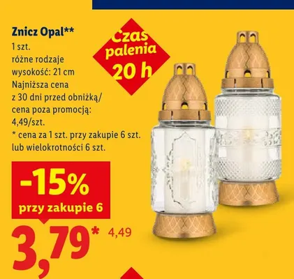 Znicz Opal 21 cm promocja w Lidl