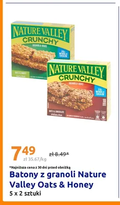 Batony z granoli Nature Valley Oats & Honey promocja w Action