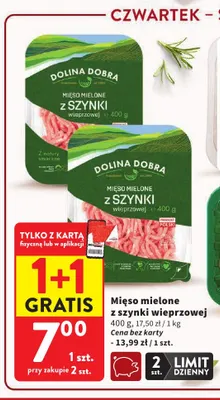 Mięso mielone z szynki wieprzowej Dolina Dobra promocja w Intermarche