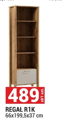 Regał R1K System Indygo dąb wotan/beige 66x199,5x37cm promocja w Merkury Market