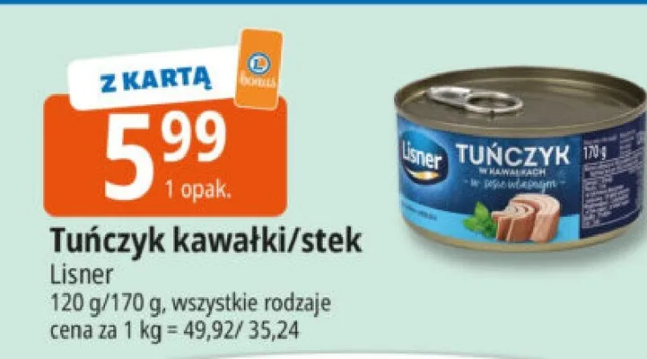 Tuńczyk kawałki/stek promocja w Leclerc