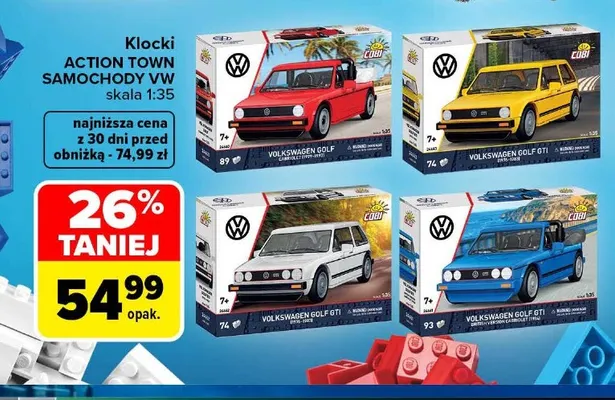 Klocki Action Town samochody VW Cobi skala 1:35 promocja w Carrefour