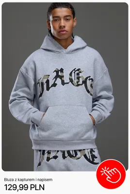 Bluza z kapturem i napisem Cropp promocja w Cropp