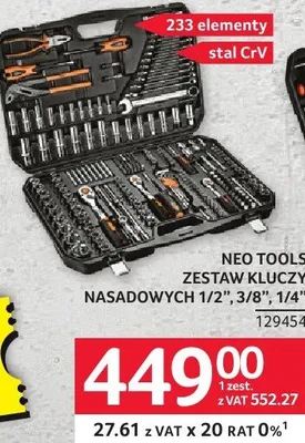 Zestaw kluczy Neo Tools nasadowych 1/2", 3/8", 1/4" 233 elementy promocja w Selgros