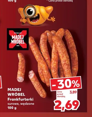 Frankfurterki surowe wędzone Madej Wróbel promocja w Kaufland