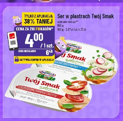 Ser w plastrach Twój Smak z pomidorami papryką i bazylią Piątnica promocja w POLOmarket