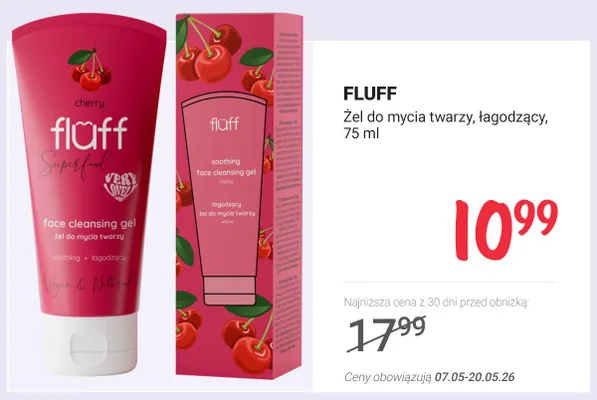 Żel do mycia twarzy łagodzący FLUFF promocja w Rossmann