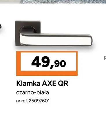 Klamka Axe Qr czarno-biała promocja w Bricoman