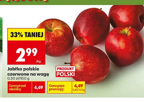 Jabłko czerwone na wagę polskie promocja w Biedronka