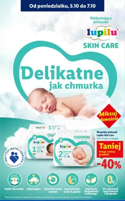Pieluszki Lupilu Skin Care promocja w Lidl