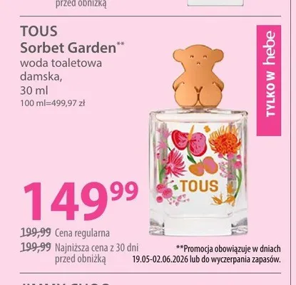 Woda toaletowa damska TOUS Sorbet Garden promocja w Hebe