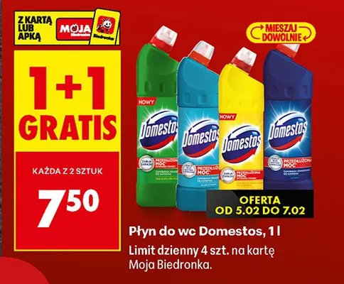 Płyn do wc Domestos, 1l promocja w Biedronka