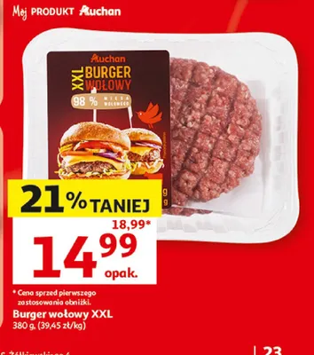 Burger wołowy XXL Auchan promocja w Auchan