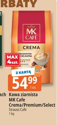 Kawa ziarnista MK Cafe Premium promocja w Leclerc