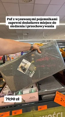 Składany puf z szufladami Smukee Home promocja w Biedronka