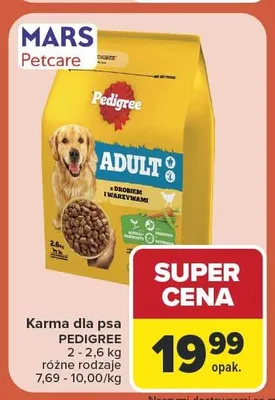 Karma dla psa Pedigree Adult z drobiem i warzywami promocja w Carrefour