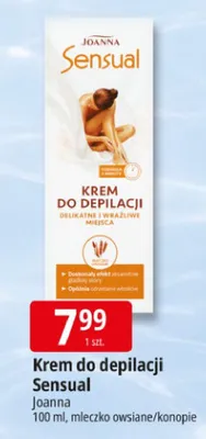 Krem do depilacji Sensual mleczko owsiane/konopie Joanna promocja w Leclerc