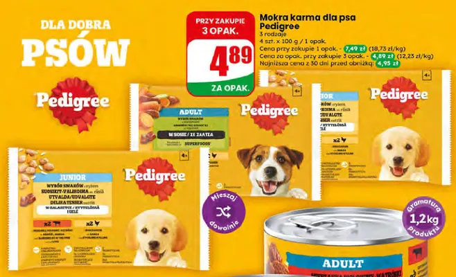 Mokra karma dla psa Pedigree Adult w galaretce 4-pak promocja w Dino