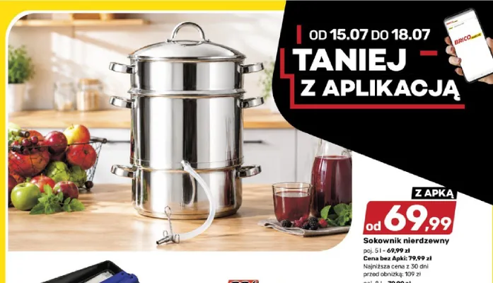 Sokownik nierdzewny 5 l promocja w Bricomarche