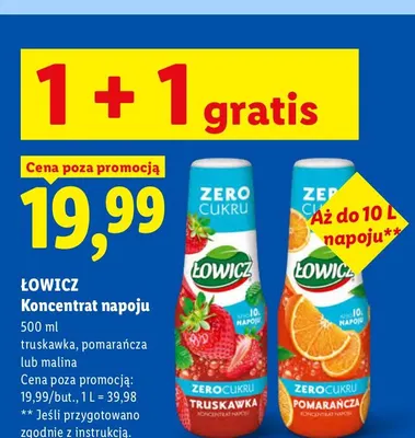 Koncentrat napoju malina Łowicz promocja w Lidl
