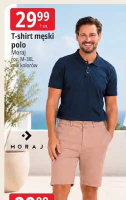T-shirt męski polo Moraj roz. M-3XL promocja w Leclerc