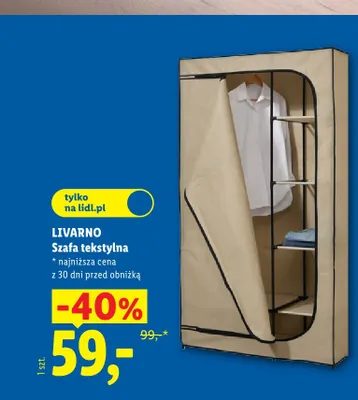 Szafa tekstylna Livarno promocja w Lidl