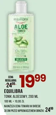 Tonik aloesowy Equilibra promocja w Drogerie Natura