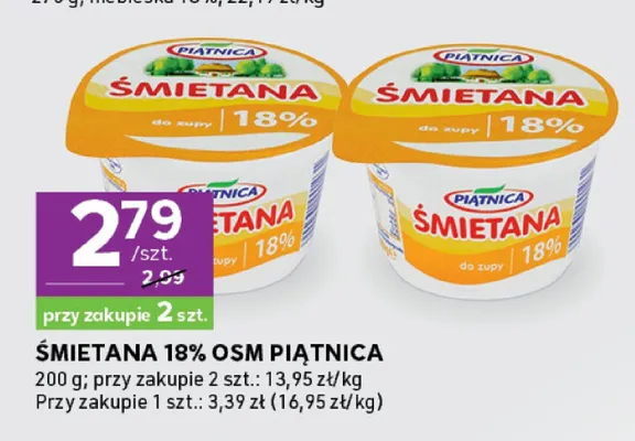 Ser śmietana 18% osm promocja w Stokrotka