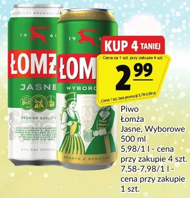 Piwo Łomża Jasne promocja w Prim Market