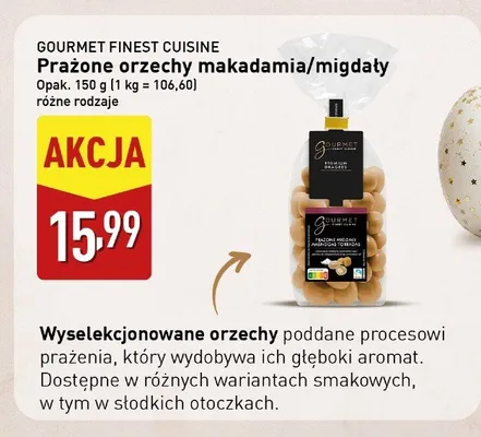 Prażone orzechy makadamia/migdały promocja w Aldi