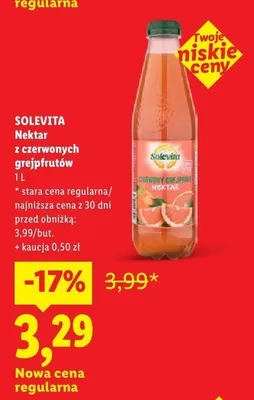Nektar z czerwonych grejpfrutów Solevita promocja w Lidl