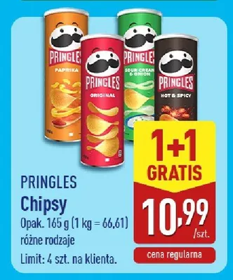 Chipsy Pringles 1+1 GRATIS promocja w Aldi