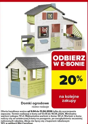 Domki ogrodowe różne rodzaje promocja w Carrefour