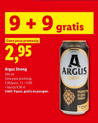 Piwo Argus Strong promocja w Lidl