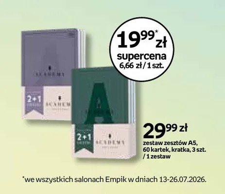 Zestaw zeszytów A5 Academy 3-pak promocja w Empik