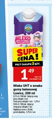 Mleko UHT o smaku gumy balonowej Łowicz promocja w Twój Market