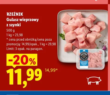 Gulasz wieprzowy z szynki Rzeźnik promocja w Lidl