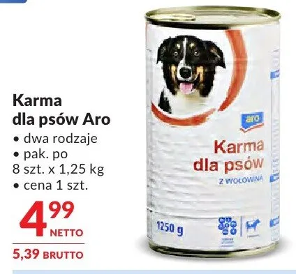 Karma dla psów Aro promocja w Makro