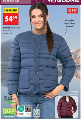 Kurtka pikowana damska promocja w Biedronka