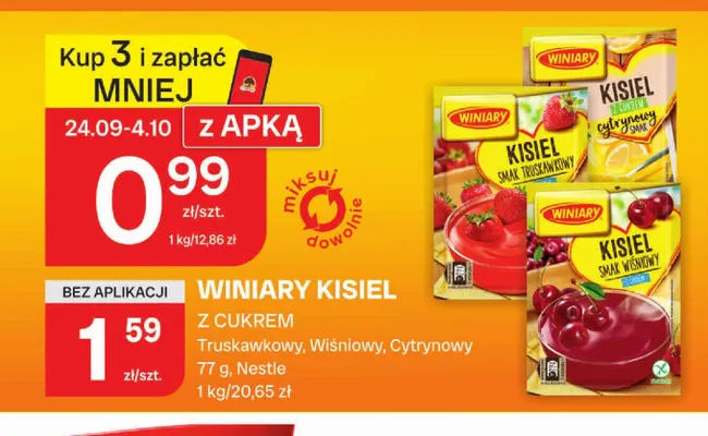 Kisiel z cukrem wiśniowy Winiary promocja w Chorten