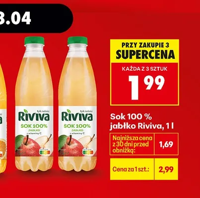 Sok 100% jabłko promocja w Biedronka