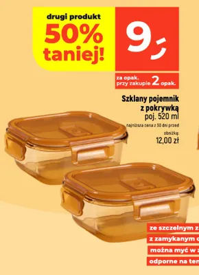 Szklany pojemnik z pokrywką 520 ml promocja w Dealz