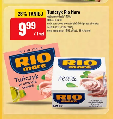 Tuńczyk w sosie własnym Rio Mare promocja w POLOmarket