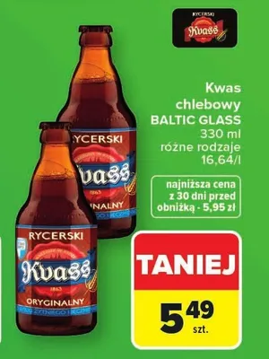 Kwas chlebowy Baltic Glass Rycerski Kvass Oryginalny promocja w Carrefour Market