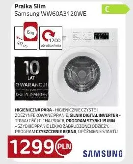 Pralka Slim WW60A3120WE promocja w kakto.pl
