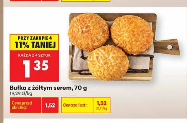 Bułka z żółtym serem promocja w Biedronka